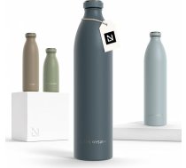 Lars Nysøm nerūsējošā tērauda dzēriena pudele 350 ml, 500 ml, 750 ml, 1 l, 1,5 l, termokrūze, noplūdes necaurlaidīga ūdens pudele sportam, āra aktivitātēm, skolai, gāzētiem dzērieniem (akmens zils, 1500 ml)