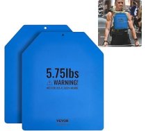 VEVOR svara vestes plāksnes, 2,6 kg pāri, tērauda svara plāksnes, ergonomiska forma – WOD, papildu svars svara vestēm, spēka treniņiem, skriešanai, intensīviem treniņiem