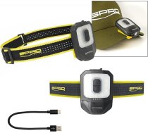 SPRO Multilight Sense USB 200L – daudzfunkcionāls galvas lukturis kempingam, āra aktivitātēm, sportam, ar stiprinājumu uz cepures, 4 gaismas režīmi, kustības sensors, balta LED, prožektors un sarkana LED, regulējams, uzlādējams USB-C