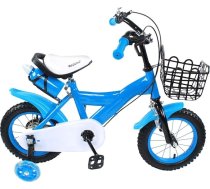 12 collu bērnu velosipēds zēniem vecumā no 2 līdz 7 gadiem ar stabilizatoriem, zvana rokas bremzi, oglekļa tērauda rāmi, dzeltenā, sarkanā un zilā krāsā