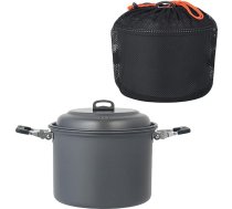 Alumīnija kempinga katli, 6 l, liela ietilpība, daudzfunkcionāli, virtuves piederumi piknikam, ceļojumiem, braucieniem, ekskursijām, ar pretlīmes pārklājumu, pārnēsājams grils un zupa katls