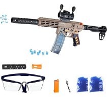 Gel Blaster Gun MK7 – automātiska elektriskā ūdens bumbu pistole – 20 000 bumbu un aizsargbrilles – jaudīga Watersoft šautene – ūdens pistole pieaugušajiem Gelfire (brūna)
