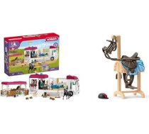 SCHLEICH 42619 „Horse Club“ zirgu pārvadātājs, 227 detaļu rotaļu komplekts ar pārvadātāju un 42613 piederumiem, zirgu pārvadātājs, no 5 gadu vecuma, „Horse Club“ rotaļu piederumi, 9 x 5 x 14 cm