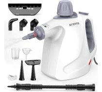 Tvaika tīrīšanas ierīce ar rokām - 10 piederumi, 3,2 bāri un 450 ml 1050 W, drošības slēdzene - atbrīvo jūsu rokas, bez ķimikālijām - daudzfunkcionāls rokas tvaika tīrīšanas līdzeklis vannas istabai, virtuvei, grīdai, polsterējumam, m