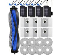 27 piederumu komplekts Ecovacs Deebot T30C Omni Gen2/T30C Omni robotizētajam putekļsūcējam: 1 galvenā birste, 6 sānu birstes, 6 putekļu maisiņi, 4 HAPE filtri, 8 mopu spilventiņi, 2 tīrīšanas birstes