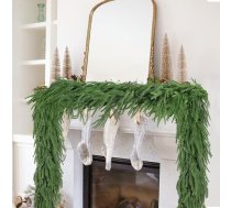 XIMISHOP 6 ft/183 cm Mākslīgā Norfolk Girland Ziemassvētku, Kopā 60 filiāles zaļās priedes Ziemas Ziemassvētku Ziemassvētku vainags Ziemassvētku rotājumi Ziemassvētku svētku kamīna galda sienas kāpnēm