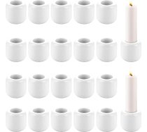 20 sveču turētāju komplekts, 3,3 cm augstuma sveču turētājs, mini sveču turētājs ar 1,8 cm caurumu, keramikas sveču turētāju komplekts kāzām, dzimšanas dienām, svētkiem un galda rotājumiem.