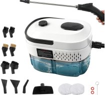Rokas tvaika tīrītājs, 2500 W tvaika tīrītājs ar 1,4 L ūdens tvertni, 3 tvaika līmeņiem un 12 piederumiem, augstas temperatūras tvaika tīrītājs, daudzfunkcionāls tvaika tīrītājs grīdām, virtuvei, logiem, vannas istabām, automašīnām