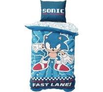 Sonic Gaming gultasveļa 135 x 200 cm sega + 80 x 80 cm spilvendrāna, mikrošķiedra bērniem un pusaudžiem, dāvanu ideja