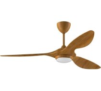 reiga griestu ventilators ar gaismu un tālvadības pulti, 132 cm, klusais reversais motors, 6 ātruma līmeņi, taimeris, regulējams spilgtums un 3 krāsu temperatūras, gaiši brūnas lāpstiņas