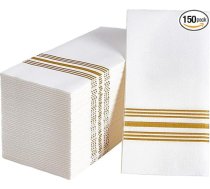 150 gabali Viesu dvieļi Vienreizlietojamie vannas istabas dekoratīvie salvetes Lina sajūta mīksta un absorbējoša vienreizlietojamie papīra dvieļi vakariņām, virtuvei, ballītēm, kāzām, kāzām, Ziemassvētku ballītei