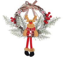 HALOVIE Ziemassvētku vainagi, Ziemassvētku vainags, 30 cm durvju vainags, Ziemassvētku vainagi, Durvju ārējā apdare, Ziemassvētku dekorēšana, Ziemassvētku dekorēšana, Ziemassvētku vainags, Dekoratīvs vainags, Piekaramais logs