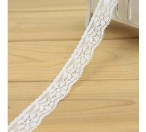 5 m x 2,5 cm elastīga mežģīņu apmale, mežģīņu apmale, dekoratīvā lenta, mežģīņu apdare šūšanai, DIY amatniecībai, apģērbiem, apakšveļai, apakšveļai, apakšveļai, dāvanu iesaiņošanai, galda dekorēšanai, balta