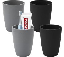 4 zobu birstes trauku komplekts, zobu birstes trauku komplekts, pārnēsājams plastmasas zobu birstes trauks, drošs pārtikai, plastmasas pret kritieniem, zobu birstes turētājs vannas istabai, virtuvei, piknikam un ceļojumiem, 300 ml
