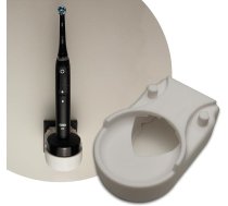 Turētājs, kas piemērots Oral-B iO 10 zobu birstes turētājam - zobu birstes turētājs iO 10 zobu birstes turētājam bez urbšanas - zobu birstes statīvs ar kabeļa vadīklu - ietaupa vietu un ir higiēnisks - 3D druka - ražots Vācijā - Balts
