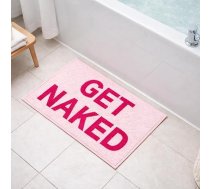 Get Naked vannas paklājs, rozā vannas paklājs ar uzrakstiem, mīksts un absorbējošs vannas paklājs, neslīdošs vannas istabas paklājs vannai un dušai (1,50 x 80 cm)