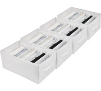 4 skapju skapju organizatoru sistēmas komplekts Liela izmēra 6 režģu organizatoru skapju drēbju drēbju drēbju skapis džinsu biksēm krekliņiem Salokāmas XL glabāšanas kastes (baltas)