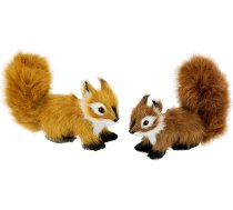 Mini dzīvnieku komplekts mākslīgās kažokādas reālistisku dzīvnieku figūru statujas ornamenti cute kažokādas plīša rotaļlieta vāvere sēžot