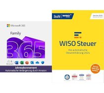 Microsoft 365 Family | 12 mēneši | 6 rieksti | Office programmas un 6 TB mākoņa | PC/Mac/Mobile + WISO Steuer 2025 (līdz 2024. gadam) | Windows/Mac/Mobile | Lejupielādēt