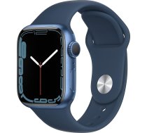 Apple Watch Series 7 (GPS, 41 mm) Alumīnija korpuss zils ar Abyss sporta siksniņu zila (atjaunots)