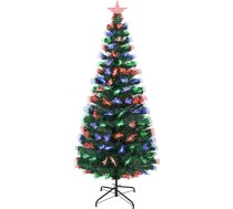 Mākslīgā Ziemassvētku eglīte 1,5 m, Uten Ziemassvētku eglīte ar 170 PVC galotnēm, 3 krāsu optisko šķiedru gaisma, 8 režīmi, metāla statīvs, Ziemassvētku rotājums iekštelpām un ārpus telpām