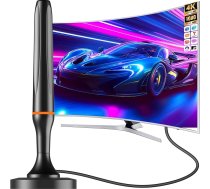 Freeview digitālās TV antena ar spēcīgu magnētisko pamatni un 3M koaksiālo kabeli vietējiem kanāliem, 80km signālam (VHF/UHF/DVB-T/DVB-T2)