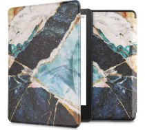 kwmobile Flip Case saderīgs ar Amazon Kindle Paperwhite (11th Gen - 2021) - E-lasītāja futrālis - Marmora zelta, balta, zila