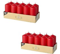 PAPSTAR Pillar Candles Sarkanā krāsā (20 gab. iepakojumā)