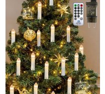 LED Ziemassvētku eglīšu sveces ar tālvadības pults taimeri LED sveces Ziemassvētku eglīte Silti balta Ziemassvētku rotājumi Pasaku gaismas iekštelpu āra ūdensizturīgs