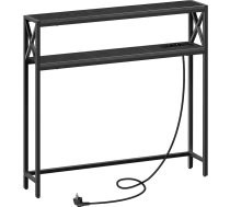 100 cm 2-līmeņu konsoles galds, sānu galds, ar 2 rozetēm un 2 USB, šaurs priekšnama galds, priekšnama galds, dīvāns, priekšnama galds, viesistaba, guļamistaba, foajē, melns ACTHB115UE01