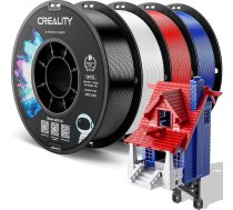 Creality PETG filaments 1,75 mm, augsta precizitāte, spēcīga izturība, bez smaržas, labāka plūsma, 4 kg 3D printera filaments, 1,75 mm izmēru precizitāte +/- 0,03 mm, PETG melns + balts + sarkans + zils