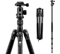 SIRUI Traveler 7C oglekļa šķiedras ceļojumu statīvs 166 cm ar E-10 360° lodveida galvu Arca Swiss ātrās noņemšanas plāksnei, kravnesība līdz 8 kg, pārveidojams par monopodu