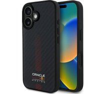CG MOBILE Red Bull RBHMP16S24CFGSMK korpuss iPhone 16 6,1 collu melns oglekļa šķiedras Powerbar saderīgs ar MagSafe