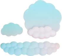 PATIKIL Cloud Keyboard Wrist Rest Set, Memory Foam Wrist Rest, Ergonomisks spēļu peles paliktnis ar paliktni mājai, birojam, datoram, klēpjdatoram, darbam, Gradient Turquoise