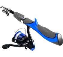 Pārnēsājams teleskopiskais oglekļa šķiedras stienis Superhard Boat 4ft / 4ft Ice Fly Bait Makšķerēšanas stienis ar augstas kvalitātes makšķerēšanas spoles Makšķerēšanas piederumu komplekts