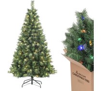 SALCAR mākslīgā Ziemassvētku eglīte, 180 cm, ar apgaismojumu, siltā krāsā un RGB LED virtenēm, Nordmanna egle, 9 režīmi un tālvadības pults