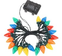 KIMISS C9 LED Ziemassvētku virtenes – 5 metru garas, 20 LED gaismas, ūdensizturīgas zemeņu krāsas virtenes iekštelpām, āra terasēm, kāzām, ballītēm un svētku dekorēšanai