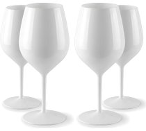 Balta plastmasas vīna glāžu komplekts (4 gab.), 51 cl, piemērots mazgāšanai trauku mazgājamā mašīnā, neplīstams, bez BPA, piemērots pasākumiem, ballītēm, piknikam un kempingam