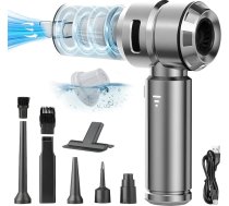 Bezvadu mini rokas putekļsūcējs, 23 000 Pa jauda, spēcīga ciklonveida sūcējspēka, USB uzlādējams, pārnēsājams automašīnas putekļsūcējs, piemērots dzīvnieku spalvām, automašīnai, mājām, birojam un virtuvei (sudraba krāsā)