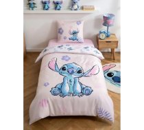 „Lilo & Stitch“ gultas veļa 135 x 200 cm – „Disney Stitch“ bērnu gultas veļas komplekts, 2 daļas – 100 % kokvilna – rozā sega un spilvens 80 x 80 cm – elpojoša un mīksta – oficiāla „Disney“ prece