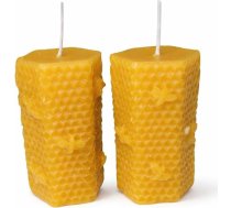„Honeycomb Glow“ 2 gab. komplekts – ar rokām darinātas dabīgās bišu vaska sveces