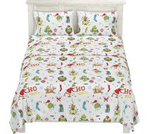 „Franco Grinch“ no Dr. Seuss – svētku un Ziemassvētku supermīksts 100 % kokvilnas flaneļa segas pārvalka komplekts (oficiālais Dr. Seuss produkts)