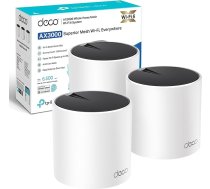 TP-Link Deco X55 AX3000 Visa mājas tīkla Wi-Fi 6 sistēma, trīs gigabitu pieslēgvietas, pārklājums līdz 6500 ft2, savieno līdz 150 ierīcēm, HomeShield aizsardzība, 3 eksluzīvas ierīces, Amazon ekskluzīvā iepakojumā