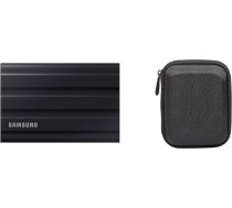 Samsung Portable SSD T7 Shield, 4 TB, USB 3.2 Gen.2, 1050 MB/s nolasīšanai, 1000 MB/s ierakstīšanai, izturīgs ārējais cietais disks Mac, PC un viedtālrunim + Amazon Basics cietā diska soma, melns