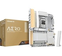 GIGABYTE X870E AERO X3D Wood pamatplate - Atbalsta AMD Ryzen 9000 procesorus, digitālā 16+2+2-fāžu VRM, līdz 9000 Hz DDR5 (O.C.), 2xPCIe 5.0 + 2xPCIe 4.0, Wi-Fi 7, 5GbE LAN, USB 4