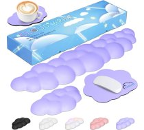 JIKIOU Upgrade Leather Cloud Keyboard Wrist Rest, rokas balsts ar neslīdošo PU pamatni, ērts atmiņas putu plaukstas balsts datoram Laptop Mac Gaming Office un