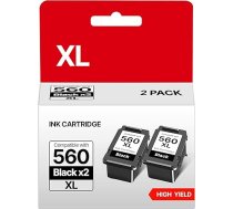 PG560XL PG 560 XL Savietojams ar Canon PG 560 561 kasetnēm 560XL 560 XL priekš Canon TS5350i kasetnēm TS7450i TS5350a TS5351i TS5350a TS5351a TS7450a TS7451a TS5350 TS7450 TS5351 2 Pack (2 Pack,
