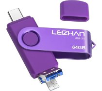 USB zibatmiņas karte 64 GB, C tipa/Micro USB/USB 3.0 zibatmiņas disks, ātrgaitas USB 3.0 atmiņas karte TV/video/videoklipiem/ārējai datu glabāšanai, atmiņas karte ar pildspalvu viedtālrunim/PC/Galaxy/MacBook Pro