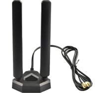 BOOBRIE WiFi 6E Tri-Band High-Gain WiFi antenas magnētiskā bāze 2400-2500/5150-5850/5900-7125MHz ar 1,5 m RP-SMA savienotāja RG174 kabeli PCI-E bezvadu maršrutētājam Hotspot tīkla Range Extender