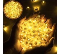 Phyooest Pack of 50 LED balonu gaismas, Mini LED gaismas bumbiņas, apaļas LED balonu gaismas, silti baltas Ziemassvētku rotājumi papīra laternām, Ziemassvētkiem, kāzām, dzimšanas dienai, svinību dekorēšanai